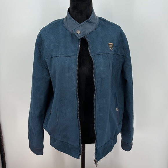 Superlative Fashion Other - Italian Leather jacket by Superlative Fashion Moto Jacket Medium/ Large Blue